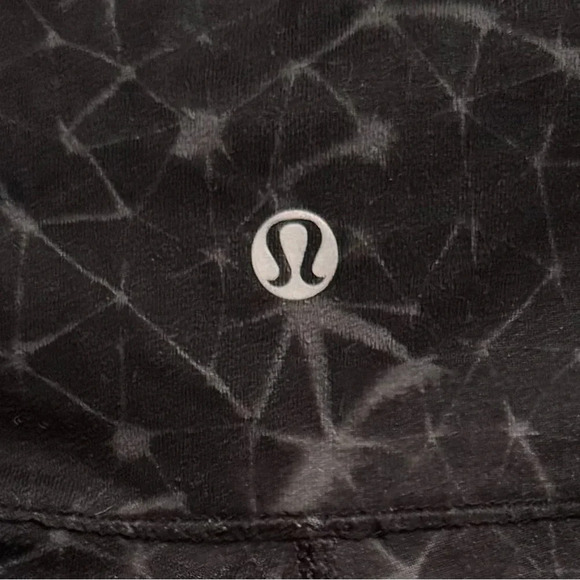 LULULEMON Wunder Under Crop II Luon  Star Crushed Coal Black Leggings Size 6 - Picture 5 of 9